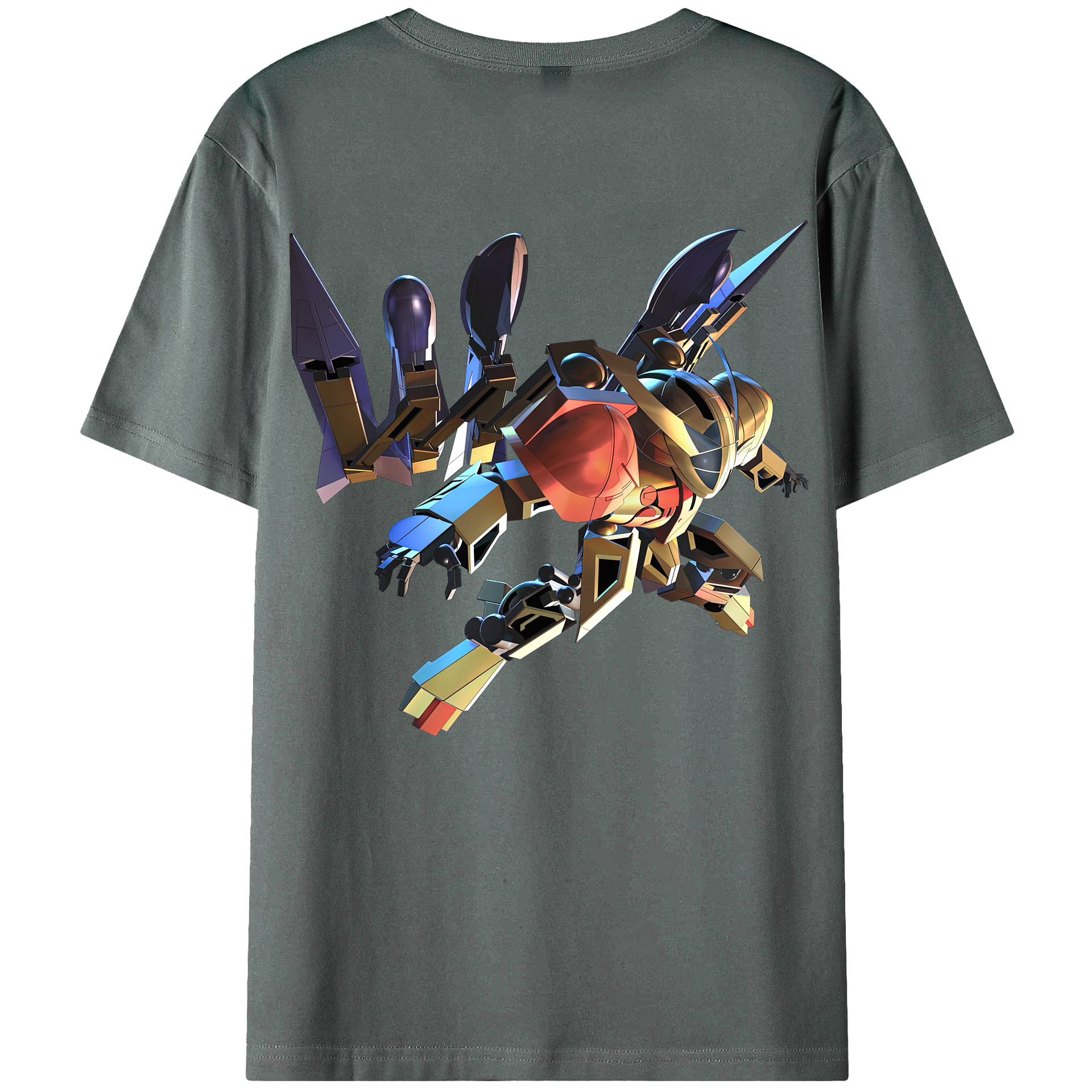 （画像用） 機動戦士ガンダム Mobile Suit Gundam 綿100％ メンズ半袖Tシャツ（バックプリント） 通気性